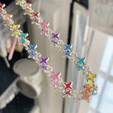 Fashionkova Kpop Sweet Cool Star Cross Chains Choker Necklaces For Women Men Girls Charms Hip Hop 90s Grunge EMO Goth Jewelry Accessories