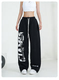 Fashionkova Party Outfit 2024 Spring Summer New Women Pants High Waist Drawstring Vintage Hip-hop Long Trousers Y2K Streetwear Women's Pants