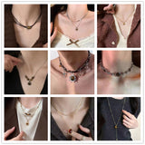 Fashionkova Trendy Punk Tiger Eye Stone Sun Pendant Beads Weave Rope Chain Choker Necklaces For Women Charm Aesthetic Jewelry Gift Wholesale