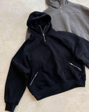 Fashionkova Harajuku Solid Color Zip Up Hoodie Retro Punk Y2k Hoodies Fashion Hip Hop Men Women Stand Collar Sweatshirt Hoodie Streetwear