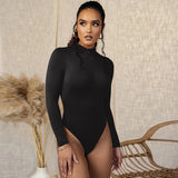 Fashionkova Y2K Short Sleeve Bodysuit Mock Neck Women Y2k Clothes Hollow Out One-Piece Body Feminino Lace Up Club Outfits Sexy Lingerie Emo ootd