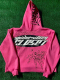 Fashionkova  Pink Hoodie Spider Web Printed Extra Large Long sleeved Hoodie Harajuku Hip Hop Fashion Sweatshirt Pullover Y2k Clothing