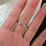 Fashionkova Goth Punk Retro Red Crystal Love Heart Cross Geometry Irregular Open Ring Set Y2K Halloween Accessories For Women Kpop Jewelry