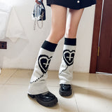 Fashionkova  Nye Outfit Y2K Punk Knitted Leg Warmers Star Gothic Cross Harajuku Women Heart Socks Calf Socks Boots Cover Socks Halloween Accessories