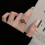 Fashionkova 2025 Trendy Game Love And Deepspace Sylus Cosplay Black Crow Rings Jewelry Punk Charm Hip Hop Accessories Halloween Prop