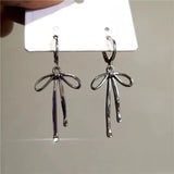 Fashionkova Y2K Bowknot Stud Earrings Korean Fashion Cute Hoop Earrings for Women Kawaii Jewelry Charms Punk Earrings Accessories Goth