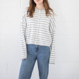 Fashionkova Women Stripe Print Sweater Cardigan Fall Casual Long Sleeve Sweaters Open Front Button Down Knit Coats Outerwear Fairycore Outfit Idea