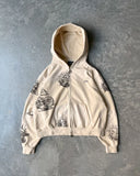 Fashionkova Cartoon Print Fashion High Street Retro Versatile Zipper Hoodie Men Y2k Harajuku Goth Punk Hip Hop Rock Oversized Sweatshirt