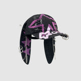 Fashionkova Niche Y2k Rabbit Ears Denim Ripped Baseball Cap Men and Women Dark Personality Metal Ring Street Trend Adjustable