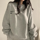 Fashionkova Letter Print Pullover Oversized Sweatshirt