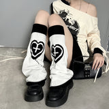 Fashionkova  Nye Outfit Y2K Punk Knitted Leg Warmers Star Gothic Cross Harajuku Women Heart Socks Calf Socks Boots Cover Socks Halloween Accessories