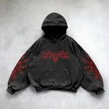 Fashionkova Y2k Fashion Casual Hoodie Men and Women New Retro Gothic Printing Hip Hop Sweatshirt Coat Selling Personality Retro Streetwear
