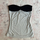 FashionKova-Crop Tops Punk T shirts Polka Dot Women Clothes Gothic Streetwear Tube Top Slim Aesthetic Sweet Kawaii 2000s Girl Tank Camis Tee