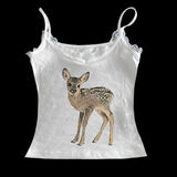 Fashionkova valentine's day aesthetic Cute deer pattern print streetwear casual hip-hop punk rock women's sleeveless camisole summer Y2K vintage eom girls slim shorts