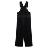 Fashionkova  Party Outfit  New Harajuke White Jumpsuit Women Vintage Loose Denim Overalls Female College Style Wide Leg One-piece Trousers Maxi Onesie