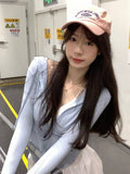 Fashionkova 3 Pcs Sets Women Summer Sunscreen Thin Hooded Jackets Cropped Leisure Basic Camis Ball Gown Sweet Shorts Streetwear Korean Girls Casual Outfit