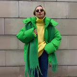 Fashionkova party look inspos Talenza Women's Winter Cotton Jacket Loose Parka Retro Bakery Jacket Casual Hooded Women's Warm Cotton Down Jacket Parka Top