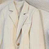 Fashionkova Matakawa Women Blazers Contrast Color Korean Fashion Spring Autumn Chic Blazer Feminino Sweet Simple Elegant Ropa De Mujer Outfit Ideas