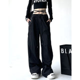 Fashionkova party outfit  Gray Y2K Parachute Pants Women Spring Summer High Street Hip Hop Oversize Pockets Cargo Trousers American Baggy Wide Leg Pants