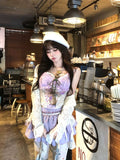 FashionKova-Corset Tops Sexy Women's Clothes Cute Lace Bandage Slim Silng Korea Sweet Camis Kawaii Tank Top Girl Harajuku Coquette Crop Top