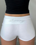 Fashionkova Y2K Women's Sports Summer Punk Rhine stone Alphabet Print Cute garbage High waists Clothing Gothic emo Girls slim street shorts Casual Outfit
