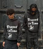 Fashionkova  Hooded Jacket Travis Scott Hip Hop Street Time Swirl Foaming Graffiti Print Letter Hoodie Sweatshirt Y2K Retro Casual Jacket black friday