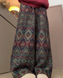 Fashionkova Grandma Aesthetic Patterned Pants