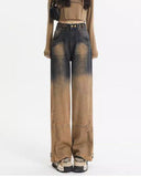 Fashionkova One Way Ticket Brown Aesthetic Jeans
