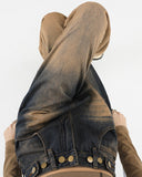 Fashionkova One Way Ticket Brown Aesthetic Jeans