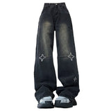 Fashionkova Knee Star Black Jeans