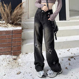 Fashionkova Knee Star Black Jeans
