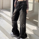 Fashionkova Knee Star Black Jeans