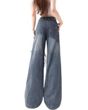 Fashionkova Love Knot Knee-Heart Denim Pants