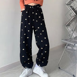 Fashionkova Heart Print Balloon Pants