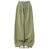 Fashionkova Indie Aesthetic Green Plaid Pants