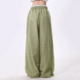 Fashionkova Indie Aesthetic Green Plaid Pants