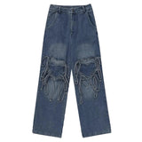 Fashionkova Love Knot Knee-Heart Denim Pants