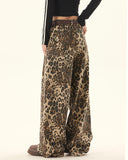 Fashionkova Animal Instincts Leopard Print Wide-Leg Pants