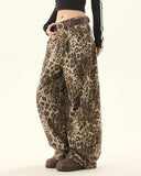 Fashionkova Animal Instincts Leopard Print Wide-Leg Pants