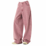 Fashionkova Dust Pink Skater Girl Loose Jeans