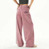 Fashionkova Dust Pink Skater Girl Loose Jeans