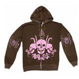 Fashionkova Spider Skulls Streetwear Hoodie