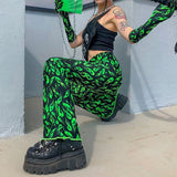 Fashionkova Toxic Flame Flared Pants