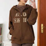 Fashionkova Vintage Coffee Embroidery Hoodie