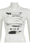Fashionkova Vintage Anatomy Tools Crop Top