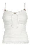 Fashionkova White Bow Lace Camis Top