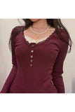 Fashionkova Y2K Button-Up Knit Top