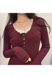 Fashionkova Y2K Button-Up Knit Top