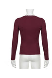 Fashionkova Y2K Button-Up Knit Top