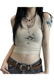 Fashionkova Y2K Devil's Eyes Retro Top